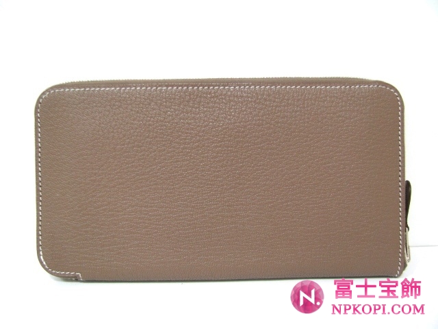 エルメスエヴリンロングラウンド長財布エトゥープ（金具：シルバー）HERMES328013